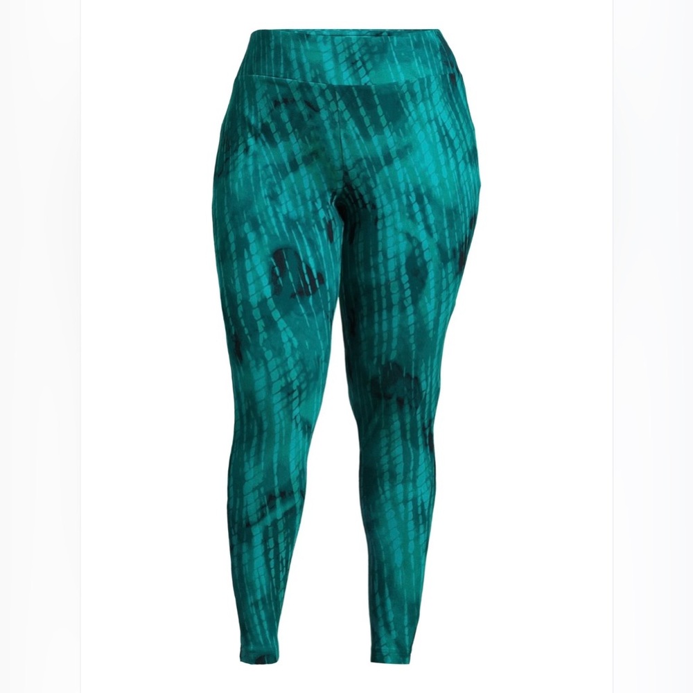 Terra & Sky High Rise Leggings 1X Teal Tie-Dye EUC